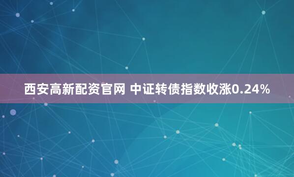 西安高新配资官网 中证转债指数收涨0.24%