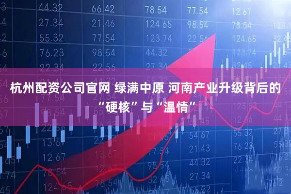 杭州配资公司官网 绿满中原 河南产业升级背后的“硬核”与“温情”